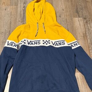 Vans Men's Hoodie in Yellow and Navy
